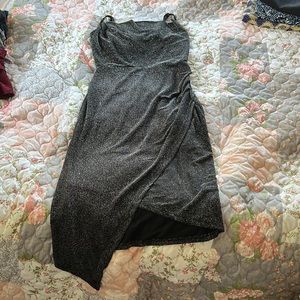 Black Sparkly Asymmetrical Dress